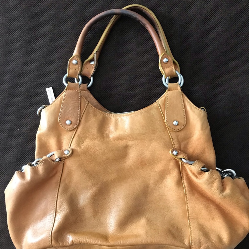 Charles David boho leather bag heavy metal details - Picture 4 of 8